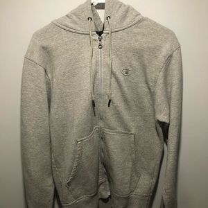 Gray Champion zip-up hoodie